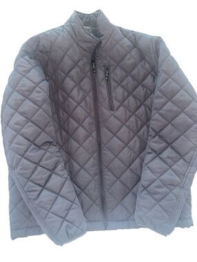 Hawke & Co Gray Diamond-Quilt Puffer Jacket